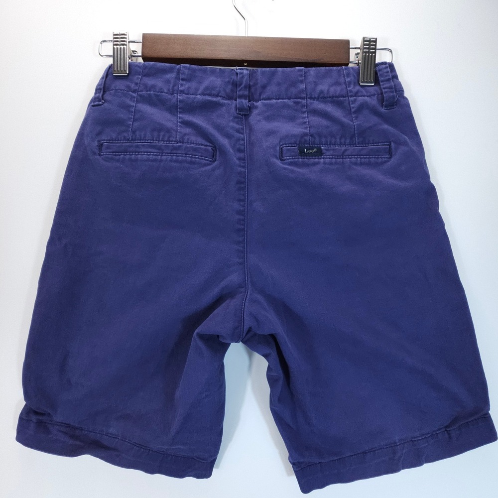 Lee Shorts Womens Size 0 Medium Blue Vintage Chino Cotton Stretch Bermuda - Picture 2 of 10
